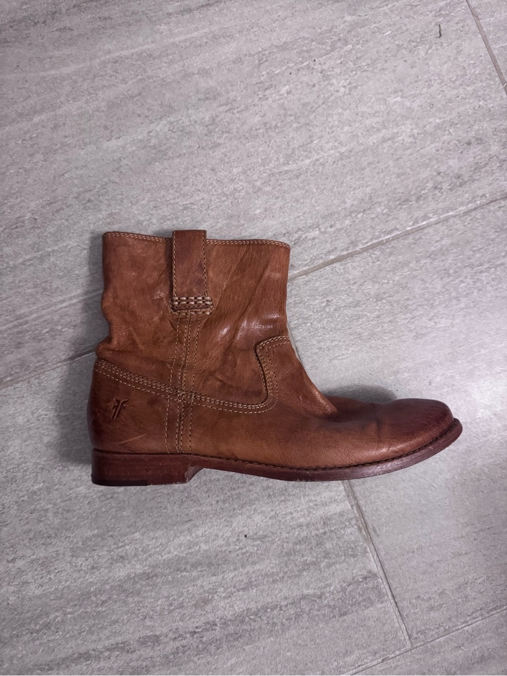 Women’s Brown Leather Pull-On Ankle Boot